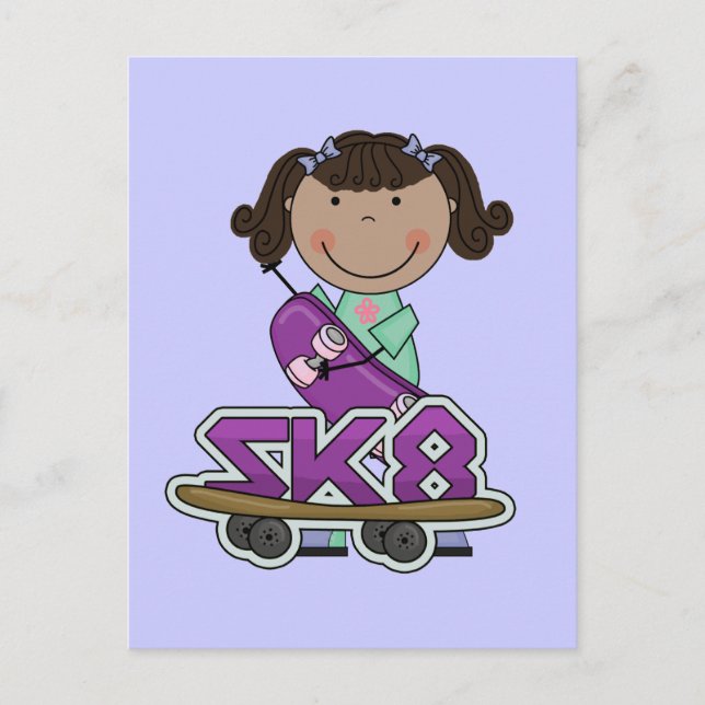 Carte Postale SKATEBOARDER - Chemises afro-américaines pour fill (Devant)