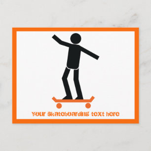 Carte Postale Skateboardeur sur son skateboard personnalisé