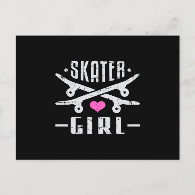 Carte Postale Skater Girl Skateboard Skate Sk8 Skate Idée cadeau (Devant)