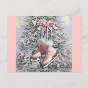 Carte Postale SKATES DE GLACE en ROSE par SHARON SHARPE