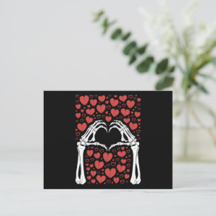 Carte Postale Skeleton Coeur main Valentines Jour Amour drôle