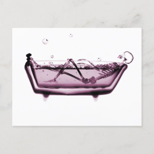 Carte Postale Skeleton rose X-ray à Bath Tub
