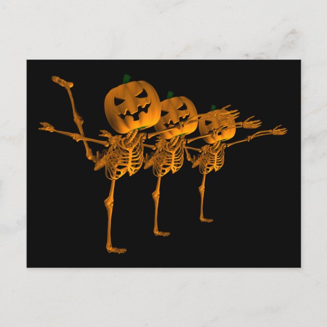 Carte Postale Skeletons de danse de ballet d'Halloween (Devant)