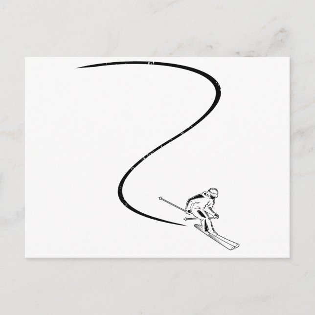 Carte Postale Skers | Skis Skiing Winter Toxits (Devant)