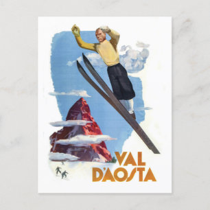 Carte Postale Ski dans la Vallée d'Aoste