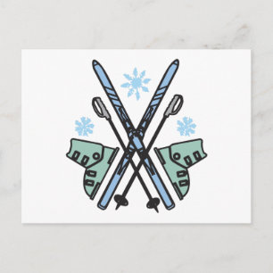 Carte Postale Ski De Neige