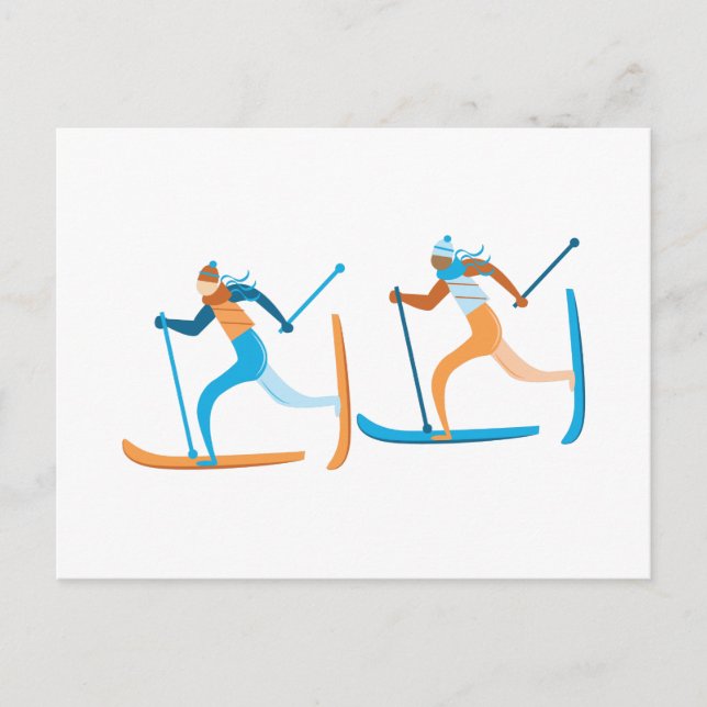 Carte Postale Ski De Neige (Devant)