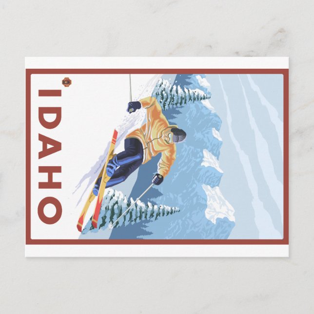 Carte Postale Ski De Neige En Aval - Idaho (Devant)