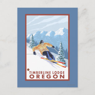 Carte Postale Ski de neige - Timberline Lodge, Oregon