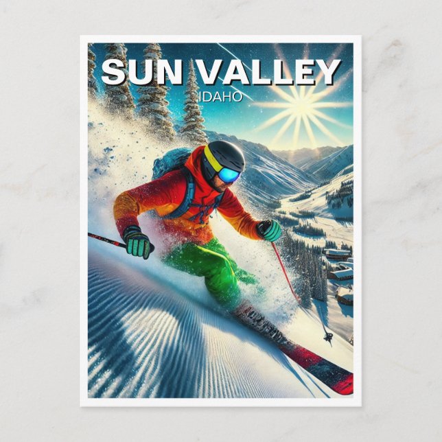 Carte Postale Ski de Sun Valley Idaho (Devant)