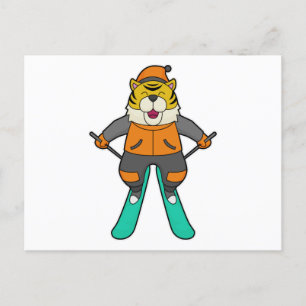 Carte Postale Ski de Tiger