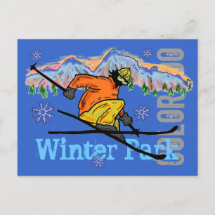 Carte postale ski du parc d'hiver