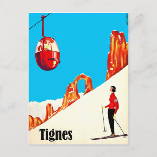 Carte Postale Ski en Tignes, France