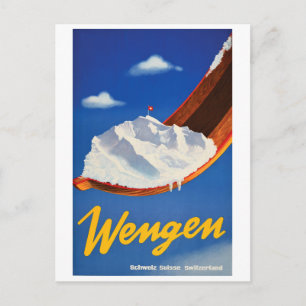 Carte Postale Ski en Wengen, Suisse