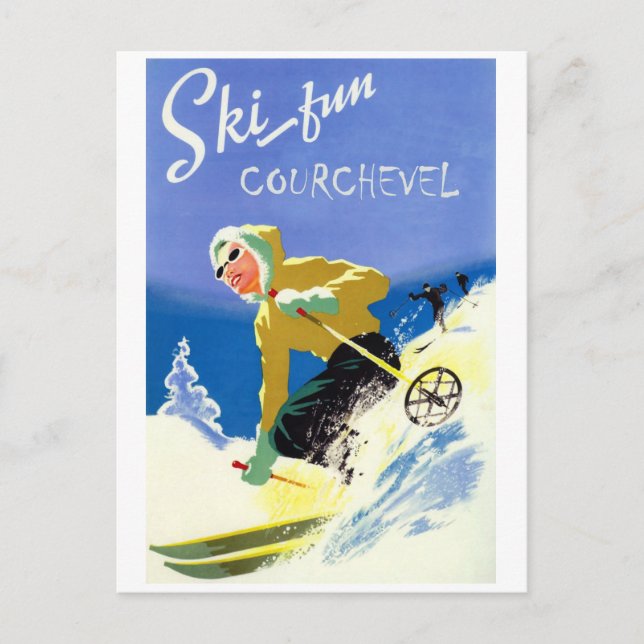 Carte Postale Ski Fun à Courcheval (Devant)