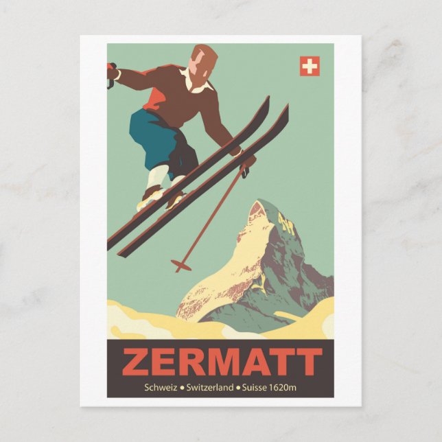 Carte Postale Ski Jump on Zermatt, Suisse (Devant)