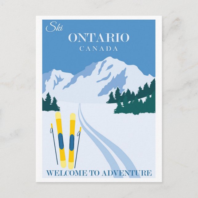 Carte postale Ski Ontario Canada vintage (Devant)