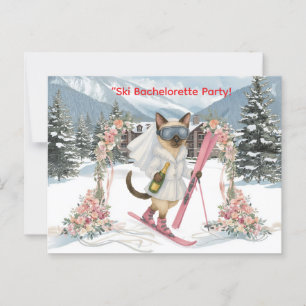 Carte Postale Ski pour la mariée sur la piste de la fête de Bach