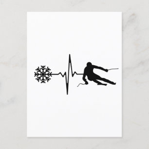Carte Postale Ski - Ski Heartbeat