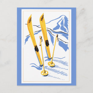 Carte Postale Ski vintage