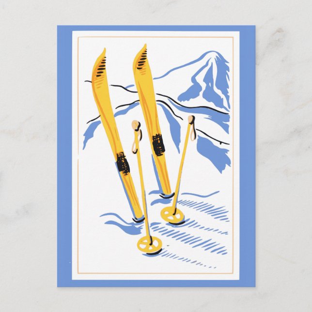 Carte Postale Ski vintage (Devant)