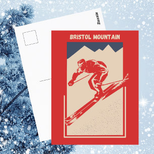 Carte Postale Ski vintage New York Resort Bristol Mountain