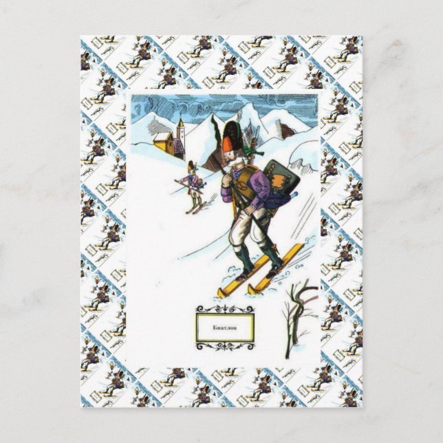 Carte Postale Ski vintage, ski alpin (Devant)