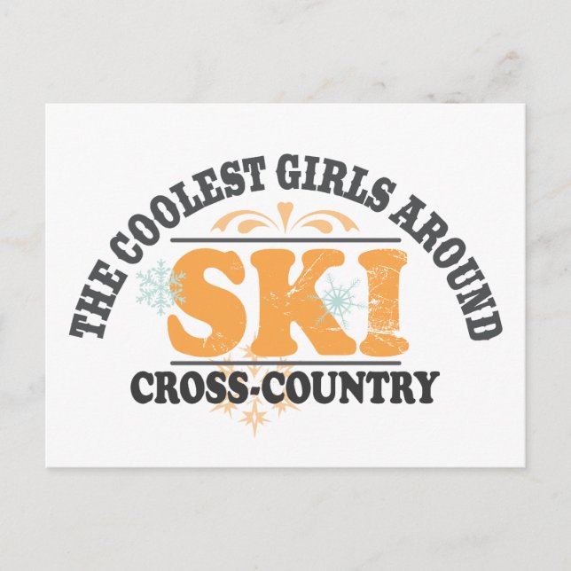 Carte Postale Ski XC Filles les plus froides (Devant)