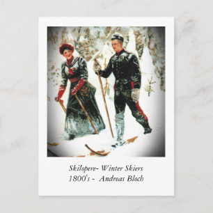 Carte Postale Skieurs d'hiver