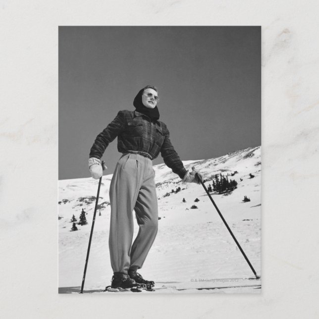 Carte Postale Skieuse (Devant)