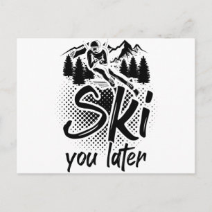 Carte Postale Skiing Sayings Ski apres-ski hiver