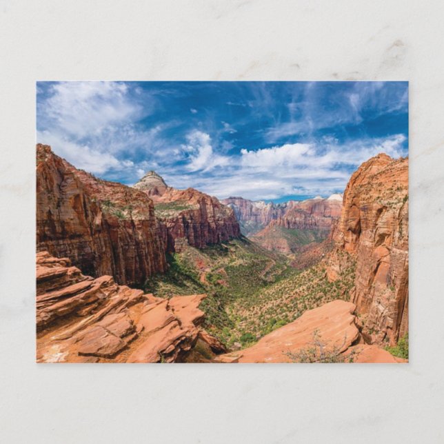 CARTE POSTALE SKIS BLEUS À ZIONS (Devant)