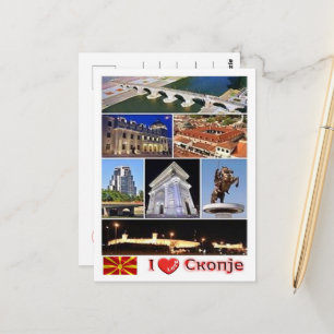 Carte Postale Skopje - Macédoine - I Love -