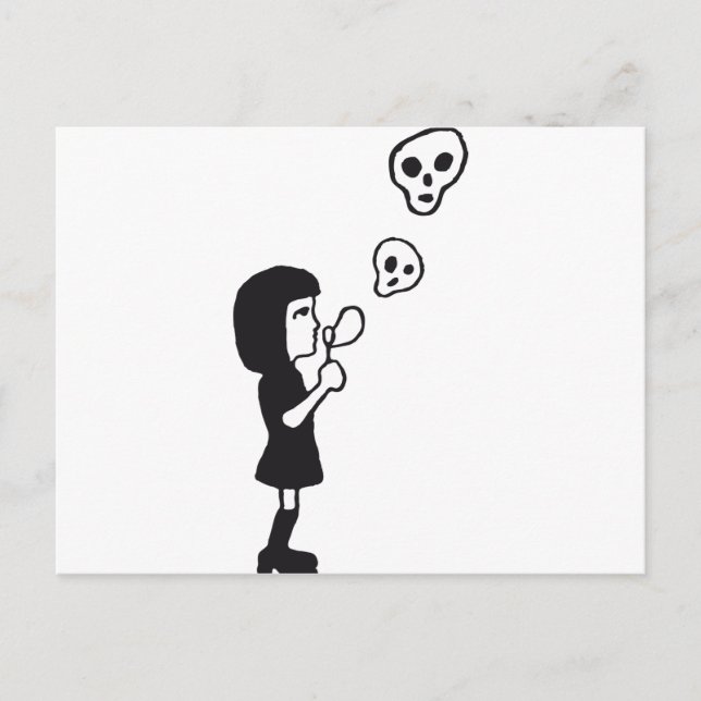 Carte Postale skull bubbbles (Devant)