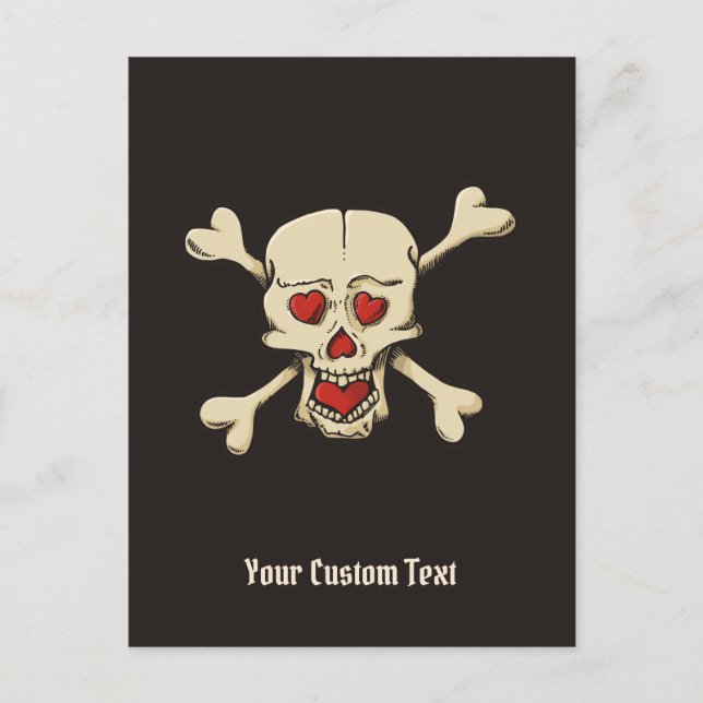 Carte Postale Skull with Hearts (Devant)