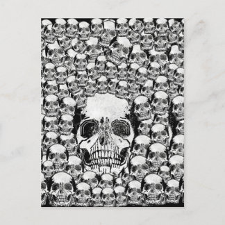 CARTE POSTALE SKULLS MORT MORT SKELETON NOIR BLANC NOIR