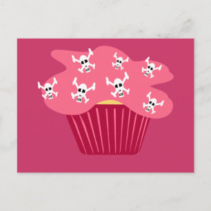 Carte postale Skuls et Cupcake