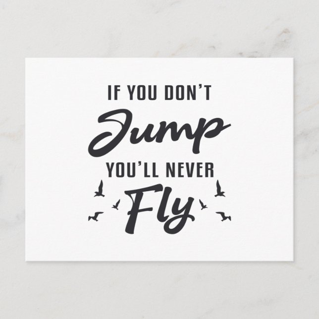 Carte Postale Skydiver Si vous ne sautez pas, vous ne volerez ja (Devant)