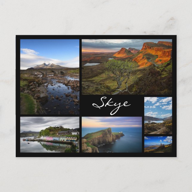Carte Postale Skye paysages noir cadre collage (Devant)
