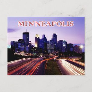Carte Postale Skyline au crépuscule, Minneapolis, Minnesota