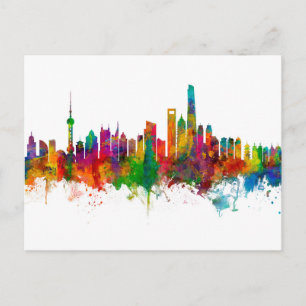 Carte Postale Skyline chinoise de Shanghai
