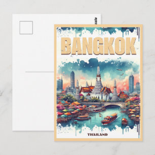 Carte Postale Skyline de Bangkok - Thailande cadeaux de voyage