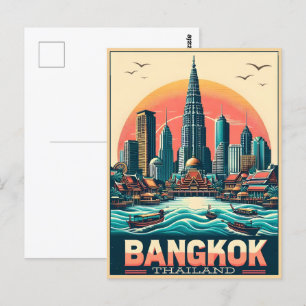 Carte Postale Skyline de Bangkok - Thailande cadeaux de voyage