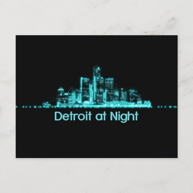 Carte Postale Skyline de Détroit (Devant)