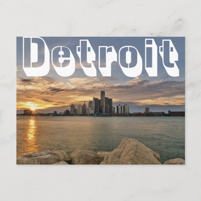 Carte Postale Skyline de Détroit (Devant)