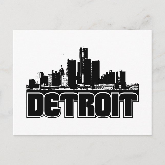 Carte Postale Skyline de Détroit (Devant)