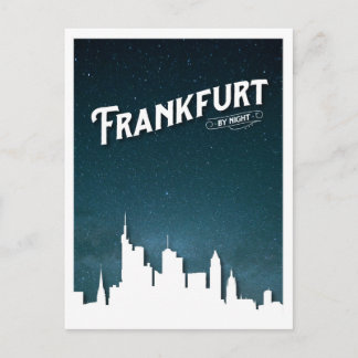 Carte Postale Skyline de Francfort par nuit, Allemagne