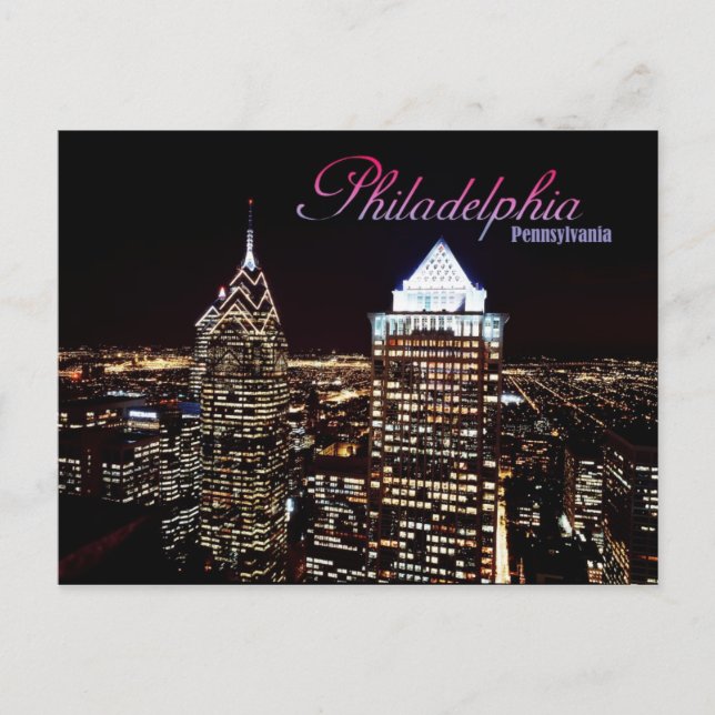 Carte Postale Skyline de Philadelphie, Pennsylvanie (Devant)