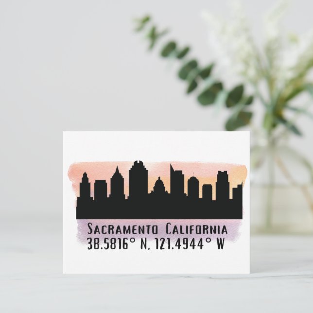 Carte Postale Skyline de Sacramento CA City (Debout devant)