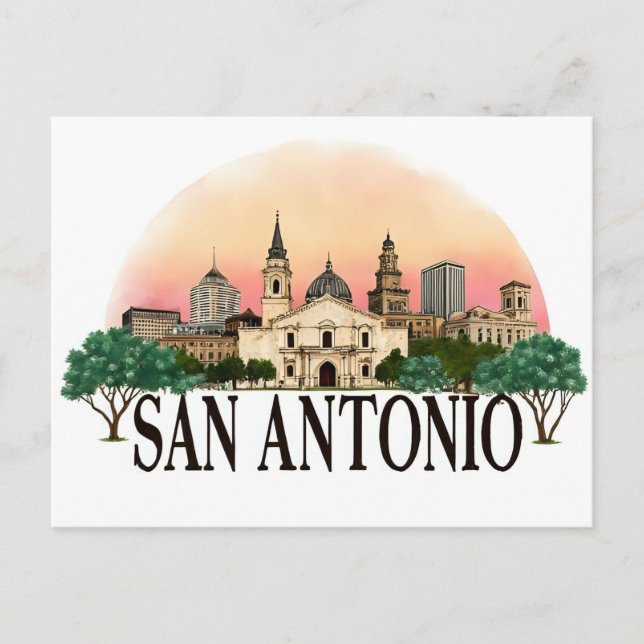 Carte Postale Skyline de San Antonio Texas (Devant)